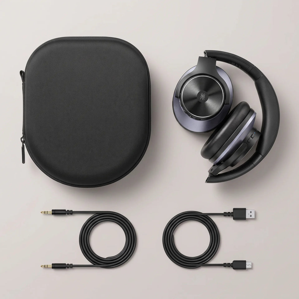 Folded next to the hard case and cables