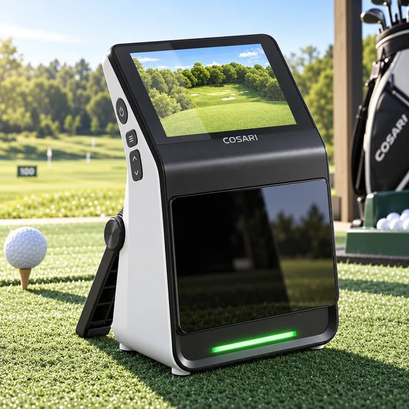 Cosari SwingTrack Radar Pro Golf Launch Monitor: 24GHz Dual-Doppler, 8 Metrics, Voice LCD & Free App - 5