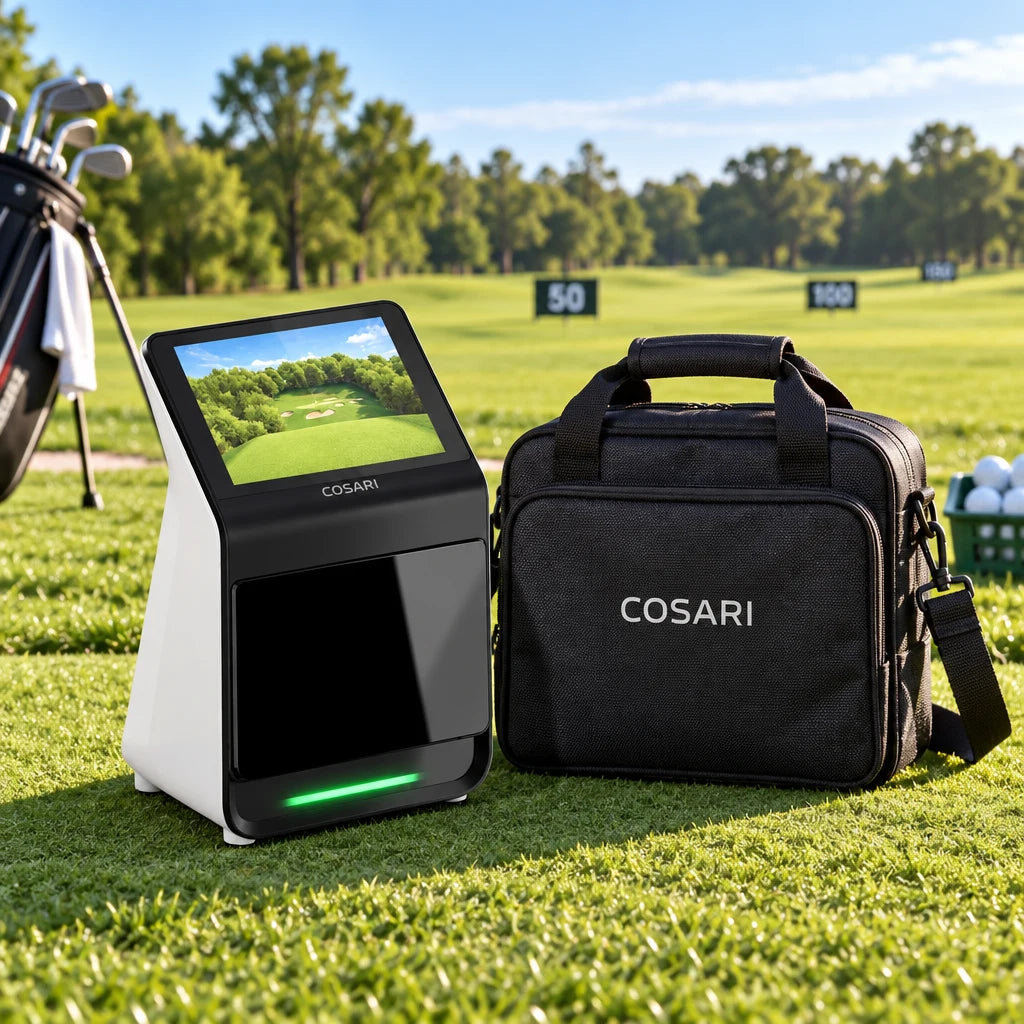 Cosari SwingTrack Radar Pro Golf Launch Monitor: 24GHz Dual-Doppler, 8 Metrics, Voice LCD & Free App - 6