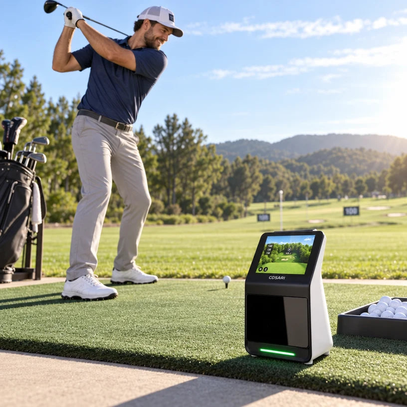 Cosari SwingTrack Radar Pro Golf Launch Monitor: 24GHz Dual-Doppler, 8 Metrics, Voice LCD & Free App - 7