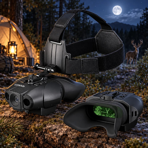Cosari NightHawk 4K Pro – 4K UHD Digital Night Vision Goggles & Binoculars with 1,300-Ft 850nm IR Range, 3.2" HD Screen, 8× Zoom & 64GB Card