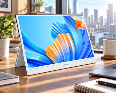 Cosari SlateView 16 Pro – 15.6" 2.5K QHD 120Hz IPS Portable Monitor with Single-Cable USB-C Power, Kickstand & Smart Cover