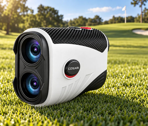 Cosari PinLock 1200 Pro – 1,200-Yard Slope Laser Rangefinder with 0.1s Flag-Lock Vibration, Magnetic Cart Mount & Red/Black OLED Display