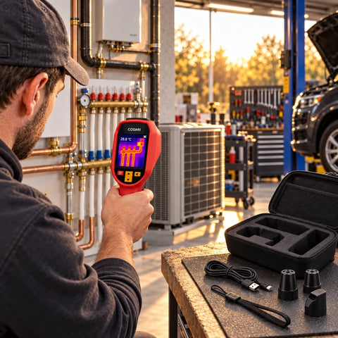 Cosari ThermoVision Pro 384 – Industrial & Home Thermal Imaging Camera with 3.5" Touchscreen, WiFi Live Stream, Laser Pointer & 30mK VOx Sensor