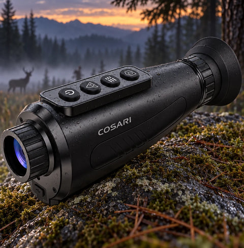 Cosari ThermoScout Pro – 384×288 12μm VOx Thermal Imaging Monocular with 50Hz OLED Display, 1,200-Yd Detection & WiFi Recording
