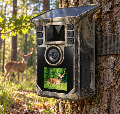 Cosari TrailCam Solar 4K – 48MP 4K UHD Solar-Powered WiFi & Bluetooth Trail Camera with 0.1s Trigger, 940nm No-Glow IR & 64GB Card