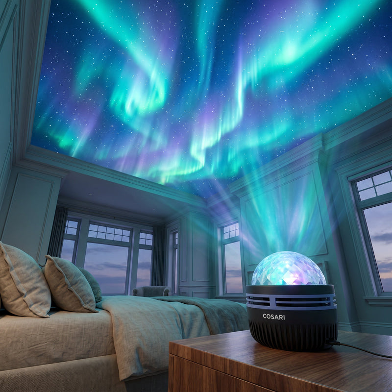 Cosari NebulaWave Pro — 360° Full-Ceiling Northern Lights & Star Projector