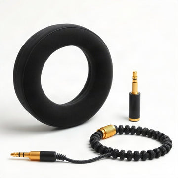 OneOdio A Series – Cooling-Gel Memory Foam Replacement Ear Cushions + Airline Adapter & Hi-Fi Cable Kit