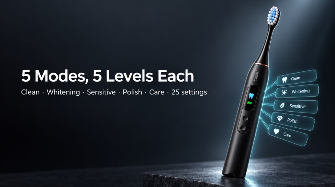 5 modes with 5 intensity levels each