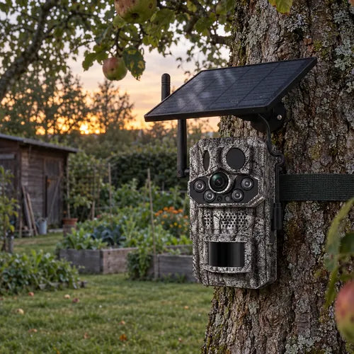 Revio on an apple tree in a backyard